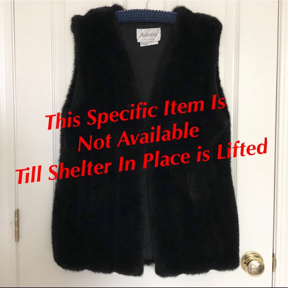 Bellessa Faux Fur Black Vest Size 6
